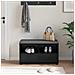Panca per ingresso con cuscino Rovere Nero 80 x 38 x 46 cm - Foto miniatura 4
