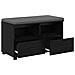 Panca per ingresso con cuscino Rovere Nero 80 x 38 x 46 cm - Foto miniatura 5