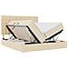 Letto con luci a strisce a LED Crema 180 x 200 cm Tessuto - Foto miniatura 1