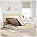 Letto con luci a strisce a LED Crema 180 x 200 cm Tessuto - Foto miniatura 5