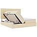 Letto con luci a strisce a LED Crema 180 x 200 cm Tessuto - Foto miniatura 9