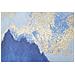 Stampa Dipinta Mountain Tree Paesaggio Montano Blu E Oro Su Tela 80x120 Cm - Foto miniatura 4