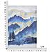 Stampa Dipinta Mountain Tree Paesaggio Montano Blu E Oro Su Tela 80x120 Cm - Foto miniatura 6