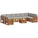 Set divani con cuscino 11 pcs Grigio Naturale e Chiaro - Foto miniatura 3