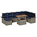 Set Divano da Giardino 9 pcs Grigio polyrattan - Foto miniatura 1