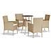 Set da Bistrò da Giardino 5 pz con Cuscini Beige in Polyrattan - Foto miniatura 1