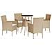 Set da Bistrò da Giardino 5 pz con Cuscini Beige in Polyrattan - Foto miniatura 3