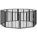 Cancello per cani 8 pcs Nero 60 x 60 cm Acciaio zincato - Foto miniatura 1