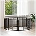 Cancello per cani 8 pcs Nero 60 x 60 cm Acciaio zincato - Foto miniatura 2