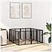 Cancello per cani 8 pcs Nero 60 x 60 cm Acciaio zincato - Foto miniatura 3