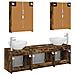 Set di Armadi da Bagno 5 pcs Rovere Fumo Legno ingegnerizzato - Foto miniatura 8