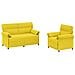Set di divani 2 pz Giallo Chiaro Tessuto - Foto miniatura 1