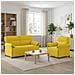Set di divani 2 pz Giallo Chiaro Tessuto - Foto miniatura 2