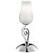 Lumetto cromo e vetro bianco Cm D 15xH 44 Lampada 1xE14 da 40W - Foto miniatura 1