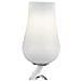 Lumetto cromo e vetro bianco Cm D 15xH 44 Lampada 1xE14 da 40W - Foto miniatura 2