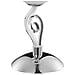 Lumetto cromo e vetro bianco Cm D 15xH 44 Lampada 1xE14 da 40W - Foto miniatura 3