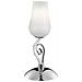Lumetto cromo e vetro bianco Cm D 15xH 44 Lampada 1xE14 da 40W - Foto miniatura 4
