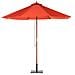 Ombrellone Da Giardino Rosso Mattone On Palo In Legno 270cm Toscana Ii - Foto miniatura 2