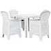 Set Pranzo Da Giardino 5 Pz In Plastica Stile Rattan Bianco - Foto miniatura 1