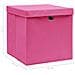 Scatole Portaoggetti con Coperchi 4pz Rosa 32x32x32 cm Tessuto - Foto miniatura 2