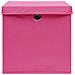 Scatole Portaoggetti con Coperchi 4pz Rosa 32x32x32 cm Tessuto - Foto miniatura 6