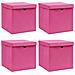 Scatole Portaoggetti con Coperchi 4pz Rosa 32x32x32 cm Tessuto - Foto miniatura 1
