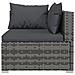 Set Divani Da Giardino 6 Pz Con Cuscini In Polyrattan Grigio - Foto miniatura 3