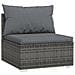 Set Divani Da Giardino 6 Pz Con Cuscini In Polyrattan Grigio - Foto miniatura 6