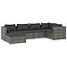 Set Divani Da Giardino 6 Pz Con Cuscini In Polyrattan Grigio - Foto miniatura 1