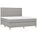 Letto A Molle Materasso E Led Grigio Chiaro 180x200 Cm Tessuto - Foto miniatura 3
