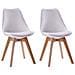 Set Di 2 Sedie Scandinave Bianche Nora Con Cuscino - Foto miniatura 1