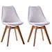 Set Di 2 Sedie Scandinave Bianche Nora Con Cuscino - Foto miniatura 8