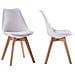 Set Di 2 Sedie Scandinave Bianche Nora Con Cuscino - Foto miniatura 6
