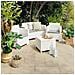 Set Salotto Da Esterno Venere, Set Da Giardino Con Cuscini, Salottino Indoor E Outdoor Effetto Rattan, 100% Made In Italy, Bianco - Foto miniatura 4