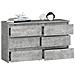 Cassettiera CL100, 6 cassetti, 100x35x57 cm, Colore Grigio Cemento - Foto miniatura 2