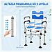 Sedia da Doccia con Seduta Scanalata, Altezza Regolabile e Piedini Antiscivolo, Blu - Foto miniatura 3