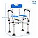 Sedia da Doccia con Seduta Scanalata, Altezza Regolabile e Piedini Antiscivolo, Blu - Foto miniatura 6