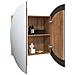 Armadio da Bagno con Specchio Rotondo e LED Rovere 54x54x17,5cm - Foto miniatura 5