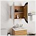 Armadio da Bagno con Specchio Rotondo e LED Rovere 54x54x17,5cm - Foto miniatura 4