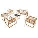 Turini Mobili Da Giardino 8 Posti Effetto Rattan Con Cuscini Bianchi - Foto miniatura 5