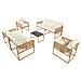 Turini Mobili Da Giardino 8 Posti Effetto Rattan Con Cuscini Bianchi - Foto miniatura 6