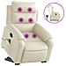 Poltrona Alzapersona Reclinabile Massaggio Crema Similpelle - Foto miniatura 1