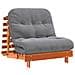 Divano Letto Futon con Materasso Marrone Cera 80x206x11cm Pino - Foto miniatura 1