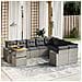 Set Divano da Giardino 10 pz con Cuscini Grigio in Polyrattan - Foto miniatura 2