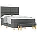 Letto Box Spring con Materasso e Panchina Grigio Scuro 140x200 cm Tessuto - Foto miniatura 1