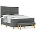 Letto Box Spring con Materasso e Panchina Grigio Scuro 140x200 cm Tessuto - Foto miniatura 4