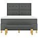 Letto Box Spring con Materasso e Panchina Grigio Scuro 140x200 cm Tessuto - Foto miniatura 9