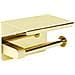 Porta Carta Igienica Da Parete Per Bagno Mensola Acciaio Inox Oro Lucido Appendiabiti - Foto miniatura 1