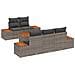 Set Divano da Giardino con cuscino 6 pcs Grigio Poly Rattan - Foto miniatura 1