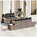 Set Divano da Giardino con cuscino 6 pcs Grigio Poly Rattan - Foto miniatura 2